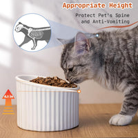 Anti-Vomit Tilted Ceramic Cat Bowl – Pawy product photo 2