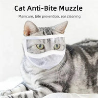 Cat Anti-Bite Transparent Mesh Muzzle – Pawy product photo 1