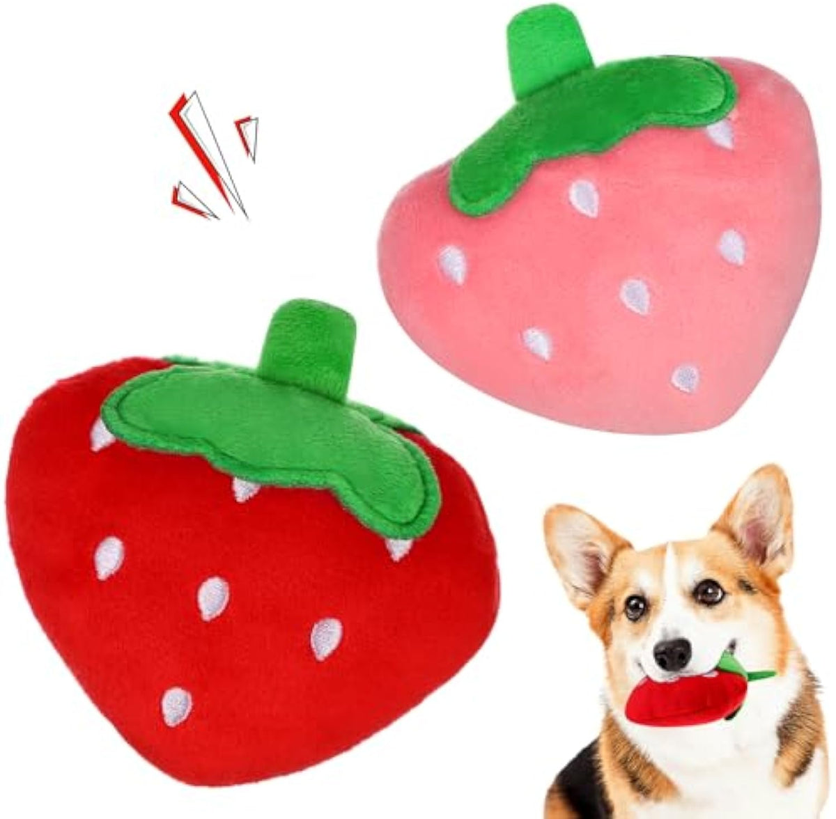 Plush Strawberry Puppy Teething Toy – Pawy product photo 1