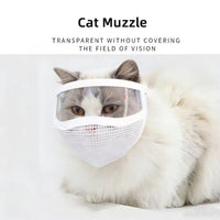 Cat Anti-Bite Transparent Mesh Muzzle – Pawy product photo 2