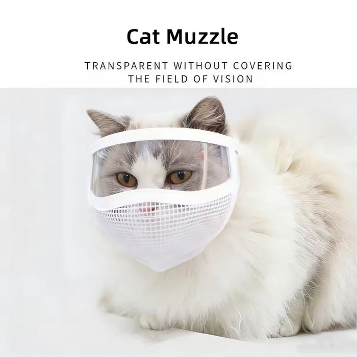 Cat Anti-Bite Transparent Mesh Muzzle – Pawy product photo 2